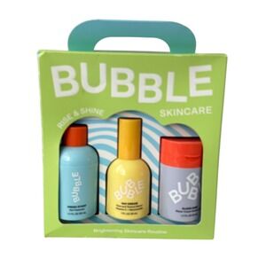 Bubble Skincare Rise & Shine Brightening Skincare Set Cleanser Serum Moisturizer
